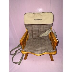 Vtg Eddie Bauer '03 Wooden Child's High Chair Booster Seat Dorel Juvenile Group